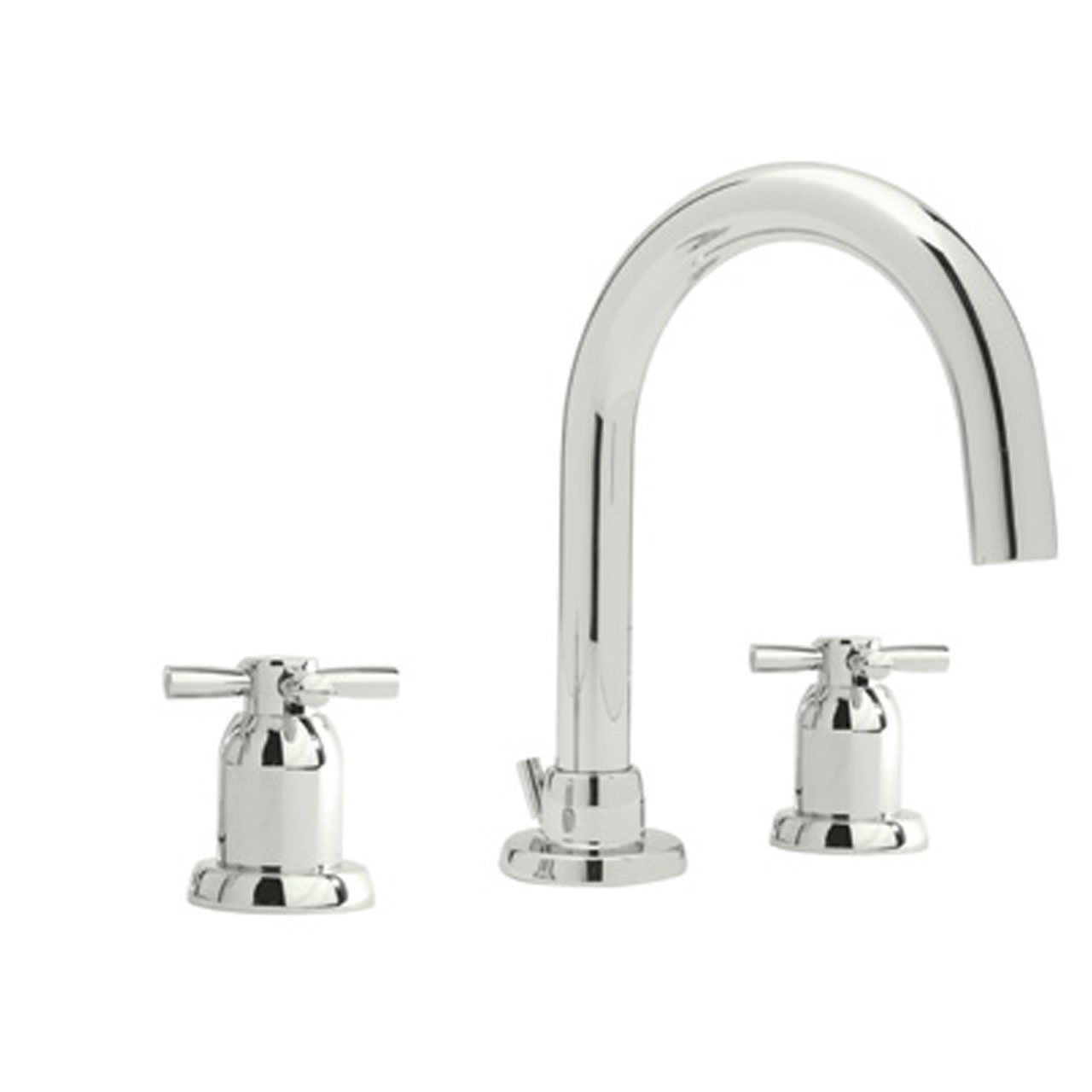 Rohl U 3956X-PN-2 Perrin and Rowe Widespread High Arc Spout Bathroom Sink Faucet Polished Nickel