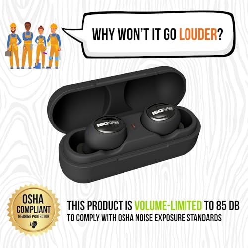 ISOtunes Free 2.0 Bluetooth Hearing Protection Earbuds - 25 dB NRR OSHA Approved Earbuds, Wireless Bluetooth Earplug Headphones for Work