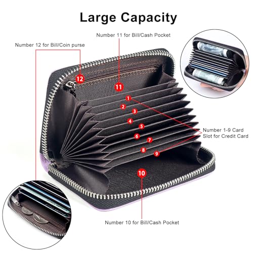 Image of Credit Card Wallet, RFID Card Case Wallet, Zipper Card Cases Holder for Men Women, RFID Blocking, KeyChain Wallet, Compact Size Card Organizer Case for Women