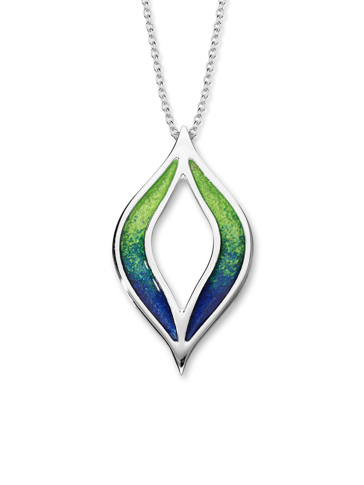 ORTAK 925 Sterling Silver Handmade Pendant Necklace New Dawan Collection Hot Glass Hand Enamel Dragonfly Colourways Scottish Fine Jewellery Made In Scotland