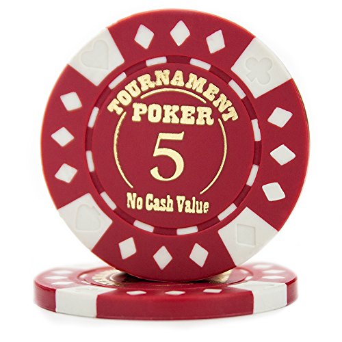 Brybelly Pack of 25 Professional Tournament Hot-Stamped 12.5 Gram Poker Chips (Red)