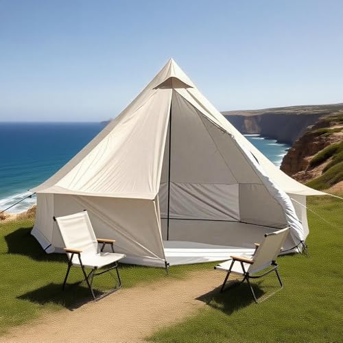 Spacious 4 Person Yurt Tent with Stove Jack, 4-Season Glamping Bell Tent, Waterproof 210D Oxford Cloth, for Family Camping & Outdoor Parties, 9.8x9.8x6.6 FT - Image 7