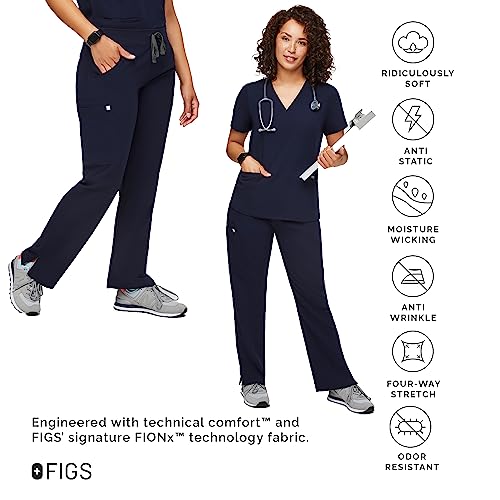 FIGS Kade Cargo Scrub Pants for Women — Classic Fit, Straight Leg, 4 Pockets, Yoga Waistband, Anti-Wrinkle3