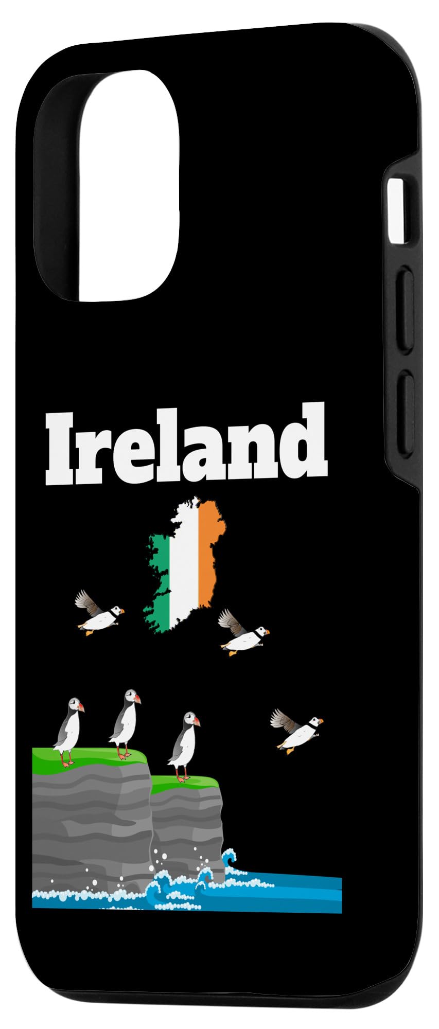iPhone 13 Pro Ireland Puffin Colony Sea Cliffs Ireland Flag Trip Souvenir Case - Image 2