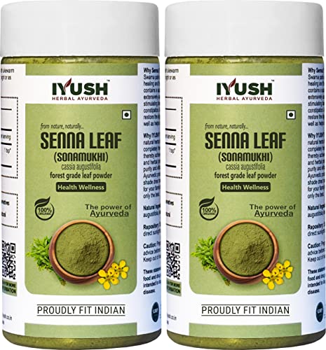Image of Iyush Herbal Ayurveda Senna Powder - 100 Gram | Sanay Patti Powder | Nilavarai Powder Organic | Sonamukhi Powder | Sanay Leaves | Sanay Powder | Sanay Leaves Powder | Sana Leaf Powder | (Pack Of 2)