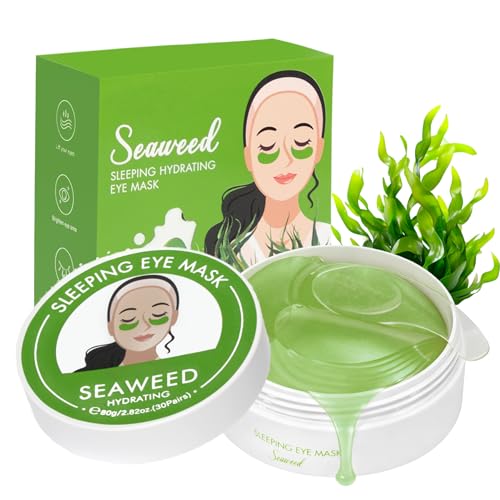 Under Eye Patches - Hydrogel Eye Mask for Dark Circles & Puffy Eyes, Korean Collagen Eye Gel Patches with Seaweed, Intense Hydrating Care