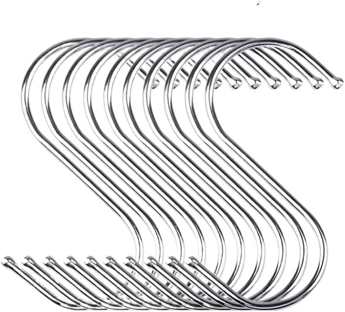 Ganchos colgantes de acero inoxidable en forma de S para colgar Ropa, bolsas, toallas, plantas, cocina, dormitorio, multifunción, 10 piezas de