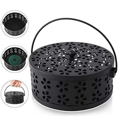 La Bellefée Citronella Coils Holder With Handle Incense Coil Burner Outdoor Indoor Black Coil Holder Portable Coil Holder Incense Holder For Patio Home Camping #TOP30