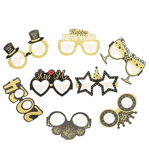 ULDIGI Year's Eve Decorations 2024 Party Glasses Stylish Paper Eyeglasses for Event
