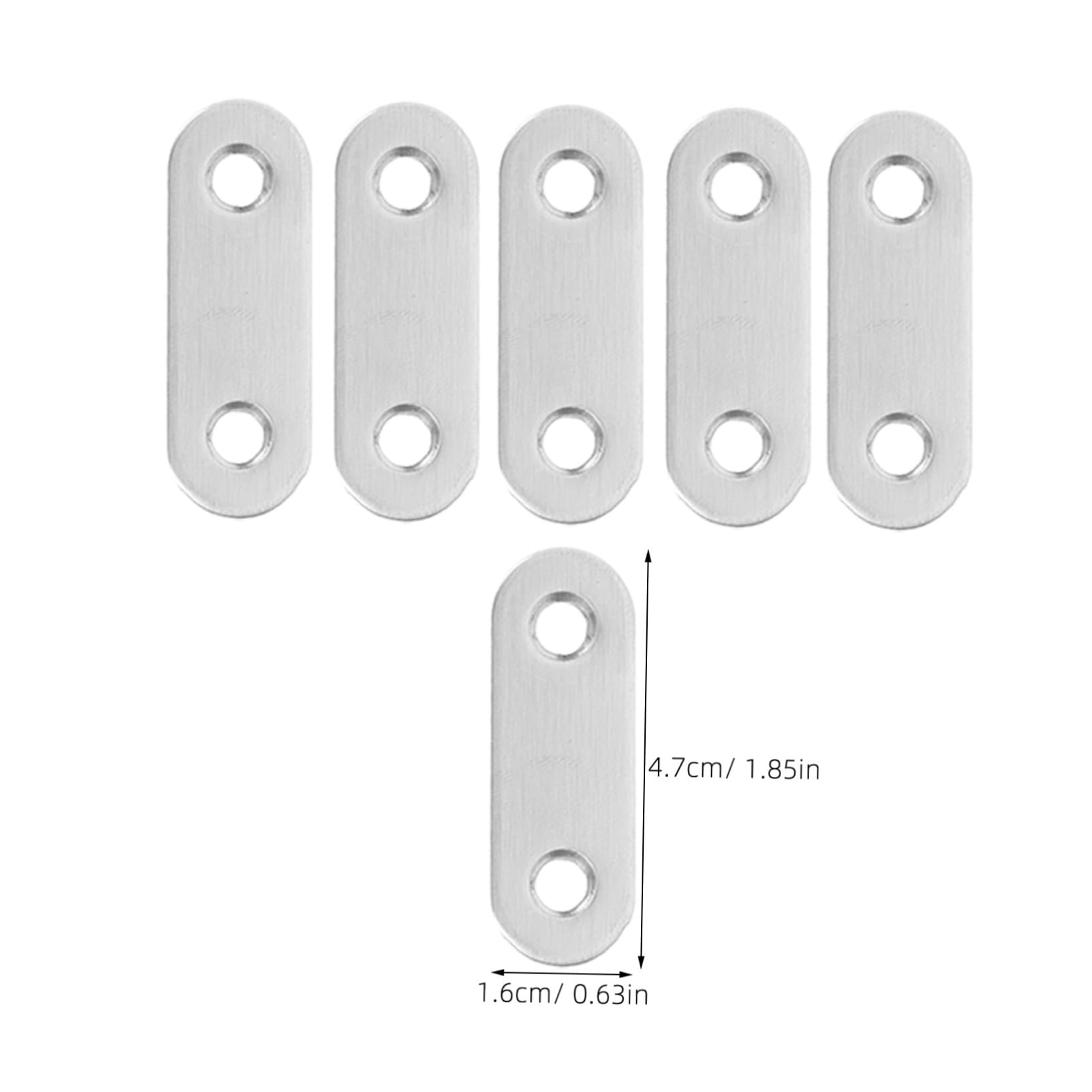 NAMOARLY 50pcs Stainless Steel Flat Brackets Metal Brackets for Shelves Mending Plates Metal Strip Holes DIY