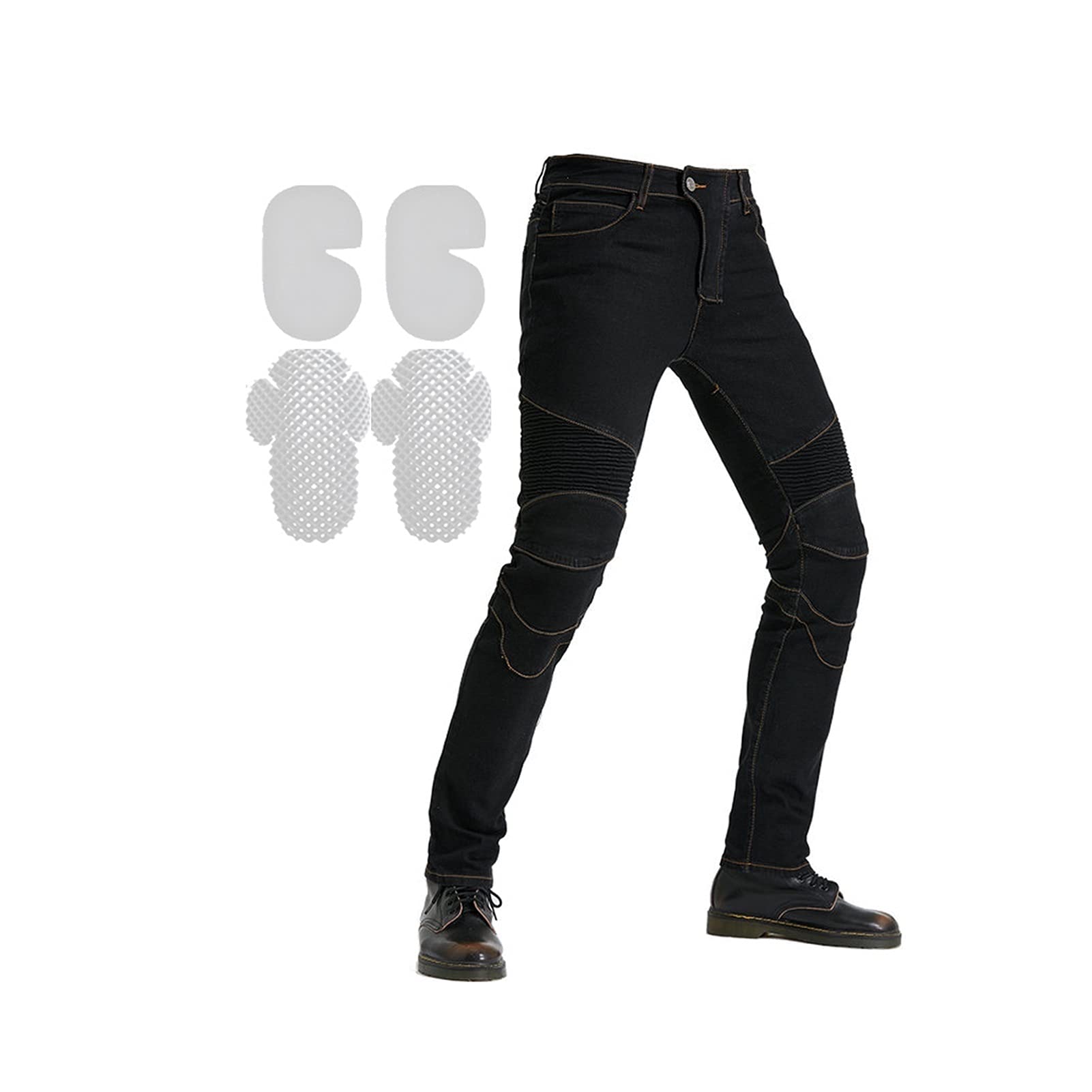 Pantalones De Motos Damas Ciclismo Cubre Los Pantalones Tela De Mezclilla, Transpirable, Resistente Al Desgaste. 4 Forros Desmontables Hombre Y Mujeres, Johns, Bicicletas, Jeans