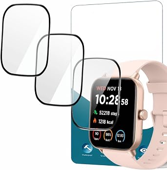 Screen Protector for IDW19 1.8 Inch Smartwatch, PMMA Full Coverage HD 3D Anti-Scratch Film, Designed for Quican, Gydom, aeac, Fitpolo, 3 Packs