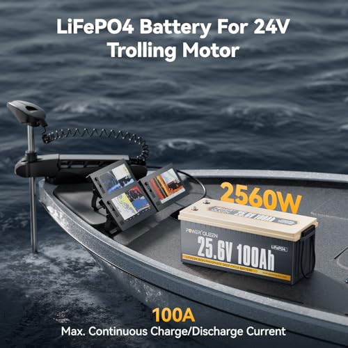 Image of Power Queen 24V 100Ah LiFePO4 Battery Deep Cycle Lithium Battery