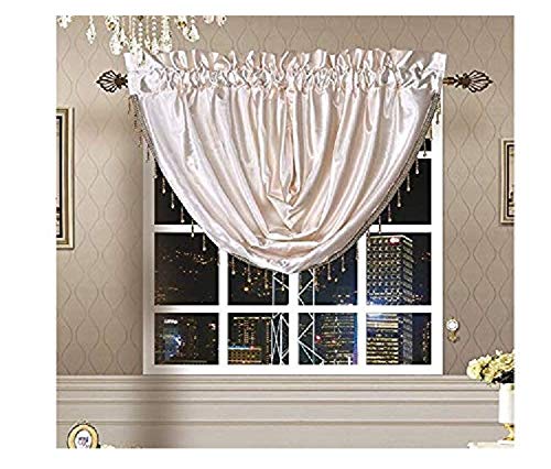 OctoRoseRoyalty Custom Waterfall Window Valance Swags & Tails (Cream, swag(66x37"WxH))