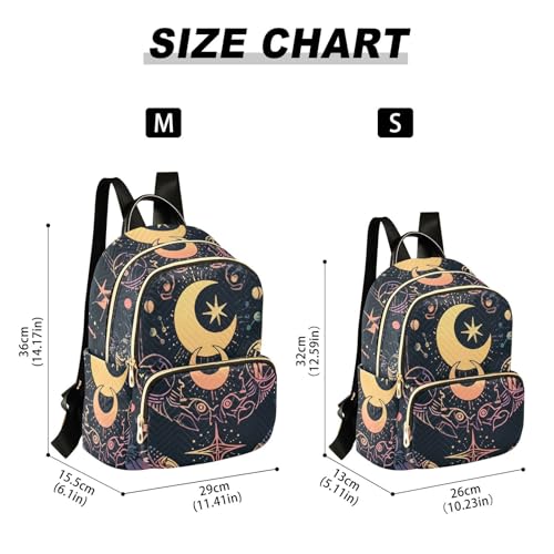 Image of ALAZA Moon Stars Alchemy Witch Small Backpack Purse for Women Travel Bag Fashion Daypack Back Pack Shoulder Bag