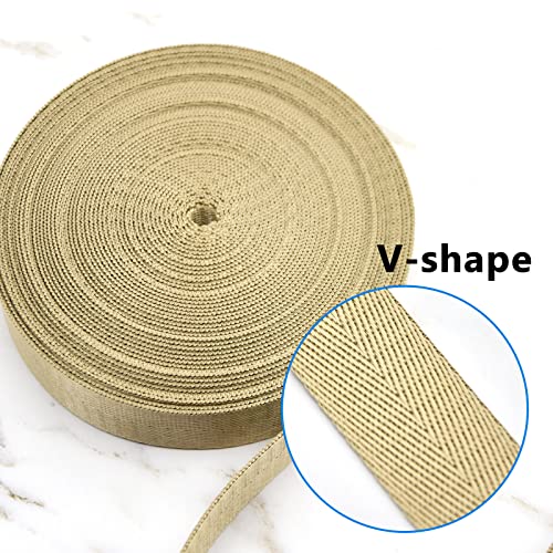 Eviznbou 10M Gurtband 25mm Nylon Gurtband mit 10 Paar Kunststoff Schnallen, 20 Tri-Glide-Schieber für Rucksack Gepäckgurten Tasche Hundehalsband Rucksackersatz (Bräunen)