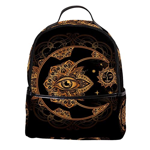 Zaino vintage celeste luna e sole leggero per college viaggi scuola bookbag casual per uomini e donne, Multicolore, Taglia unica