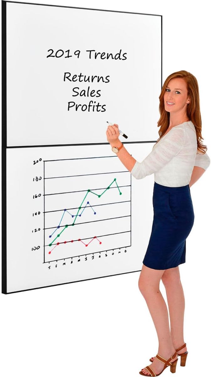 Global Industrial 36W x 24H Glass Board Tile, Invisible Mount