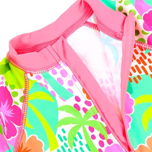 Image of HUAANIUE Toddler Girl Swimsuit Long Sleeve UPF50+ Sun Protection