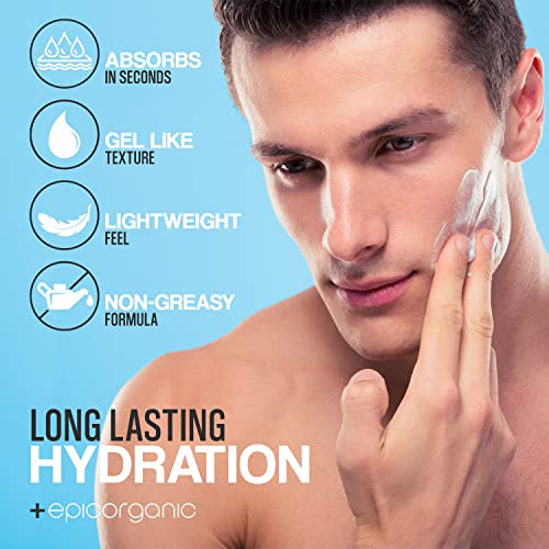 Epic Organicum Mens Face Cream | Anti Aging & Hydrating Face Moisturizer | Hyaluronic Acid, Collagen & Vitamin E Cream | Men's Skin Care | Moisturizer Face Cream | 8Oz #TOP1