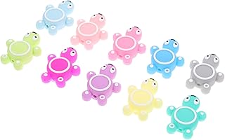SEWACC 10 Peças Contas De Silicone De Tartaruga Chaveiro Com Miçangas Joias Com Miçangas Babyarts E Artesanato Contas De Artesanato DIY Contas DIY Pulseiras Fazendo Contas De Silicone