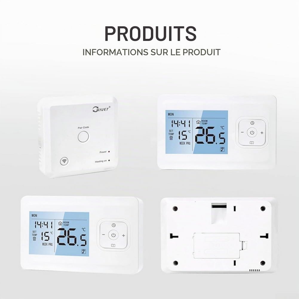 SPORTARC Thermostat Intelligent WiFi programmable pour la Maison, télécommande Tuya/Smart Life, sans Fil WiFi téléphone App contrôle Thermostat programmable de pièce