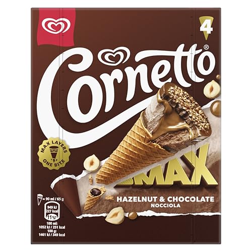 Cornetto Max Chocolate y Hazelnut X4 Helado