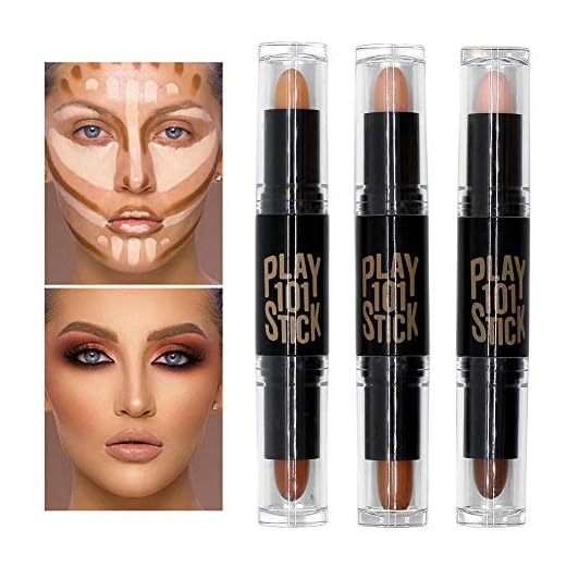 Maquillajes correctores, Contouring Stick, Kit Corrector Imperfecciones, Doble Punta Pluma De Contorno Bronceador Y Barra De Resaltado Maquillaje Facial Corrector