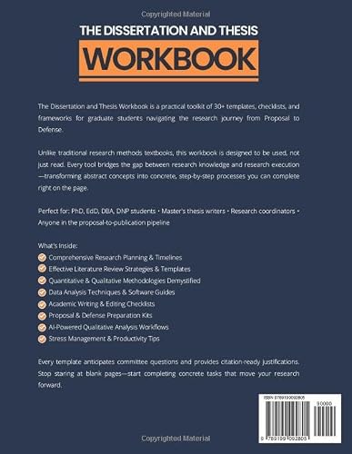The Dissertation and Thesis Workbook: 30+ Research Tools, Templates and Checklists for Graduate Students — From Proposal to Defense – vue 2