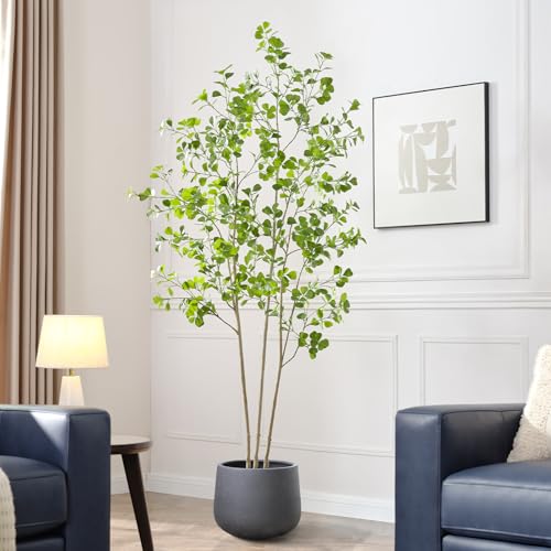 Keeplush 7ft Artificial Ficus Tree with Heart-Shaped Leaves - Lush & Full Branches, 84' Tall...