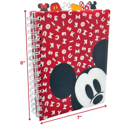Disney Minnie and Mickey Mouse Journal Notebook, Spiral Bound, 144 Lined Pages, 8 x 7 inches, Red - Image 6
