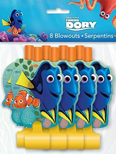 Miniatura 5 de Finding Dory Finding Nemo - Suministros de decoración para fiesta de cumpleaños, paquete para 8 incluye sombreros de fiesta, 8 reventones de fiesta,