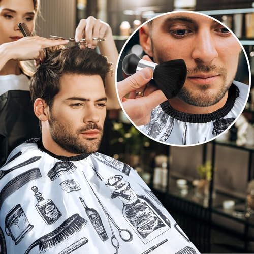 Image of FEBSNOW Barber Cape Professional Hair Cutting Cape with Neck Duster Brush