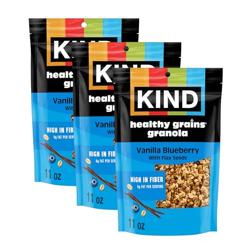 Kind Healthy Grains Granola, Vanilla Blueberry Clusters with Flax Seeds, Gluten Free, Healthy Snack Mix, 6g Protein, 11oz, 3 Count - image 1