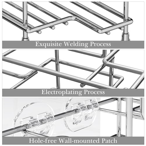 Linkidea Wall Mount Toothbrush Holder for Shower, Stainless Steel Toothpaste Stand, Self Adhesive/Countertop 3 Slots Organizer Compatible with Colgate Extra Clean, Oral-B CrossAction - Cosy Home Interiors Linkidea Wall Mount Toothbrush Holder for Shower, Stainless Steel Toothpaste Stand, Self Adhesive/Countertop 3 Slots Organizer Compatible with Colgate Extra Clean, Oral-B CrossAction - Image 5