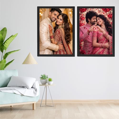 Image of Devgifts Customized Photo frame set of 2 with photo wall Mounted for Birthday, Anniversary, Wedding Size 10 * 13 Inch Personalised Gift for Birthday .2