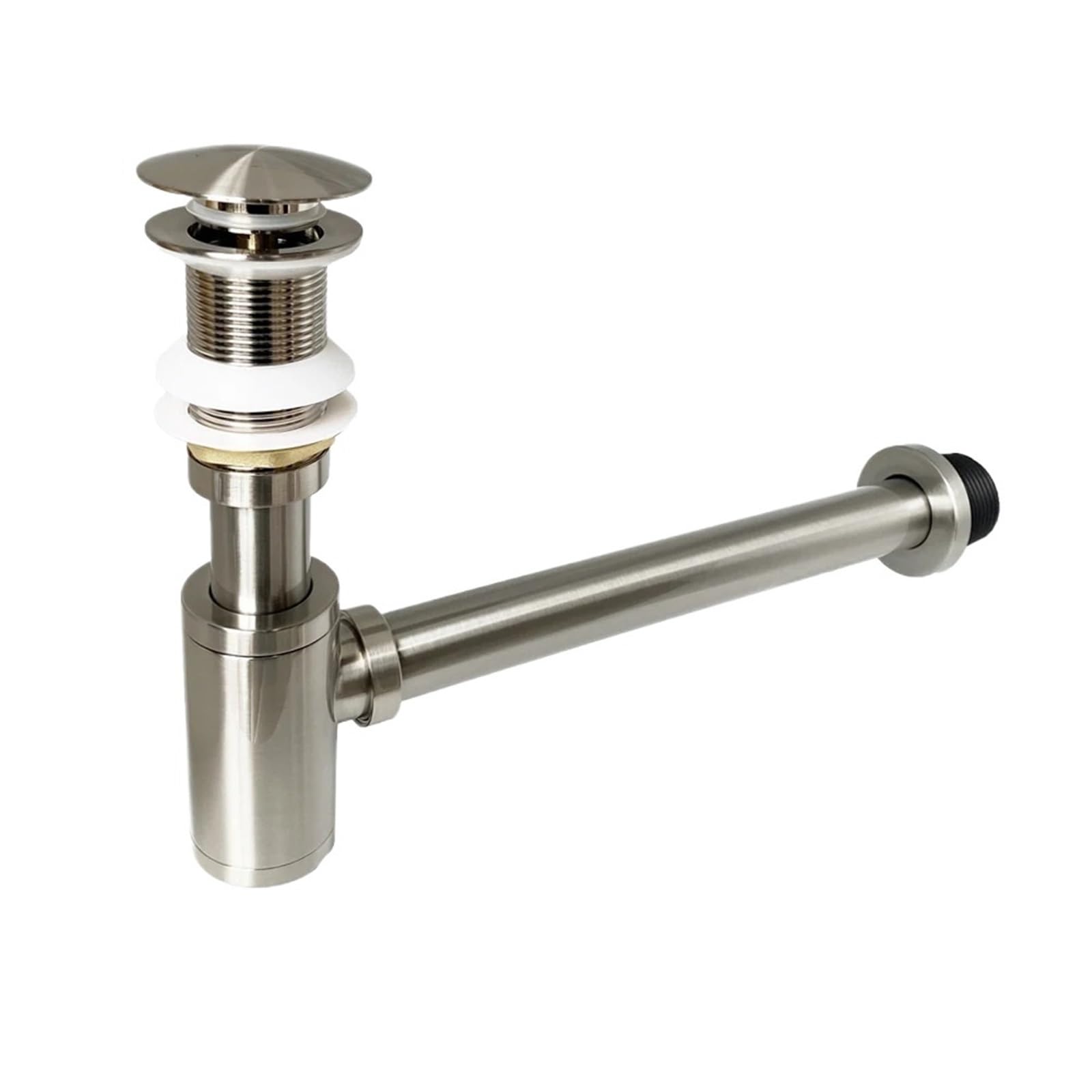 Sifón for lavabo de baño níquel cepillado, moderno juego tapón filtro emergente Para Fregaderos(Nickle NO Ovflow)