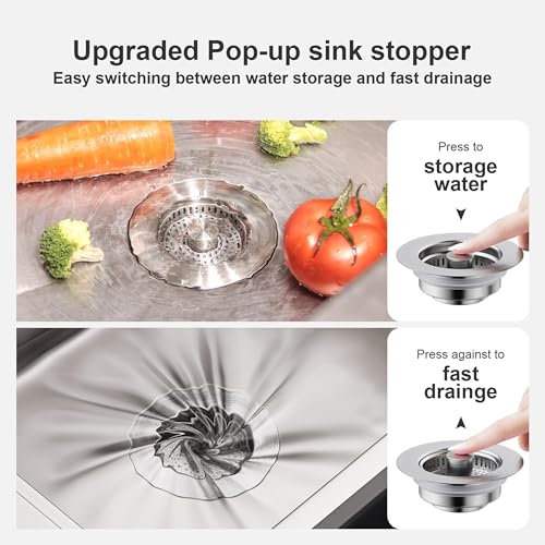 Colador para fregadero de cocina 3 en 1 con filtro de acero inoxidable miniatura 3