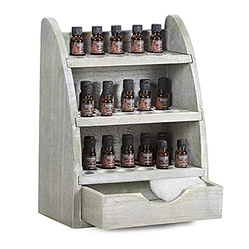 LIANTRAL Essential Oils Storage Rack, Wooden Nail Polish Display Holder Organizer- 45 Slots for 10/15/20/30ml Bottles