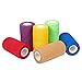 Self Adhesive Bandage Wrap, Cohesive Tape in 6 Colors (4 in x 6 Feet, 6 Pack)