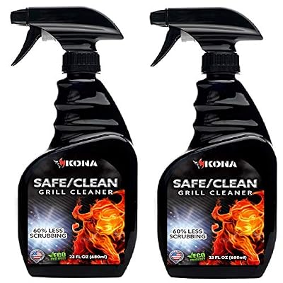 Kona Safe/Clean Grill Cleaner Spray [2-Pack] - Kitchen Degreaser Spray, Griddle Cleaner, Oven Cleaner, Heavy Duty, Non-Toxic, Fume Free & Eco-Friendly Outdoor Grill Degreaser, Biodegradable