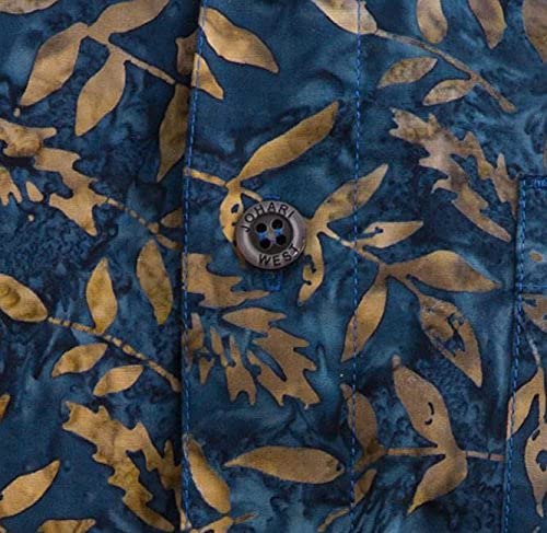 Floating Leaves Tropical Cotton Batik Shirt4