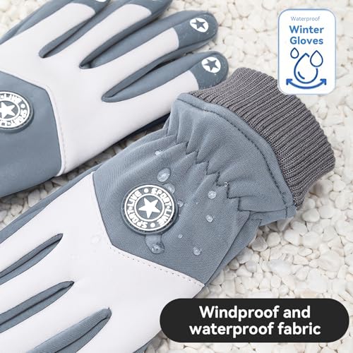 Image of PARDUS Kids Sport Gloves - Fleece Lining for Warmth, Suitable for Primary School Boys and Girls, Thickened for Biking and Snow Play, Windproof and Waterproof Cycling Gloves