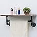 MBQQ 1 Tier Shelving Bathroom Pipe Shelves with Towel Bar Over Toilet, 24 inch Pine Wood Floating Shelves for Wall Mounted Bedroom,Kitchen, Farmhouse, Living Room