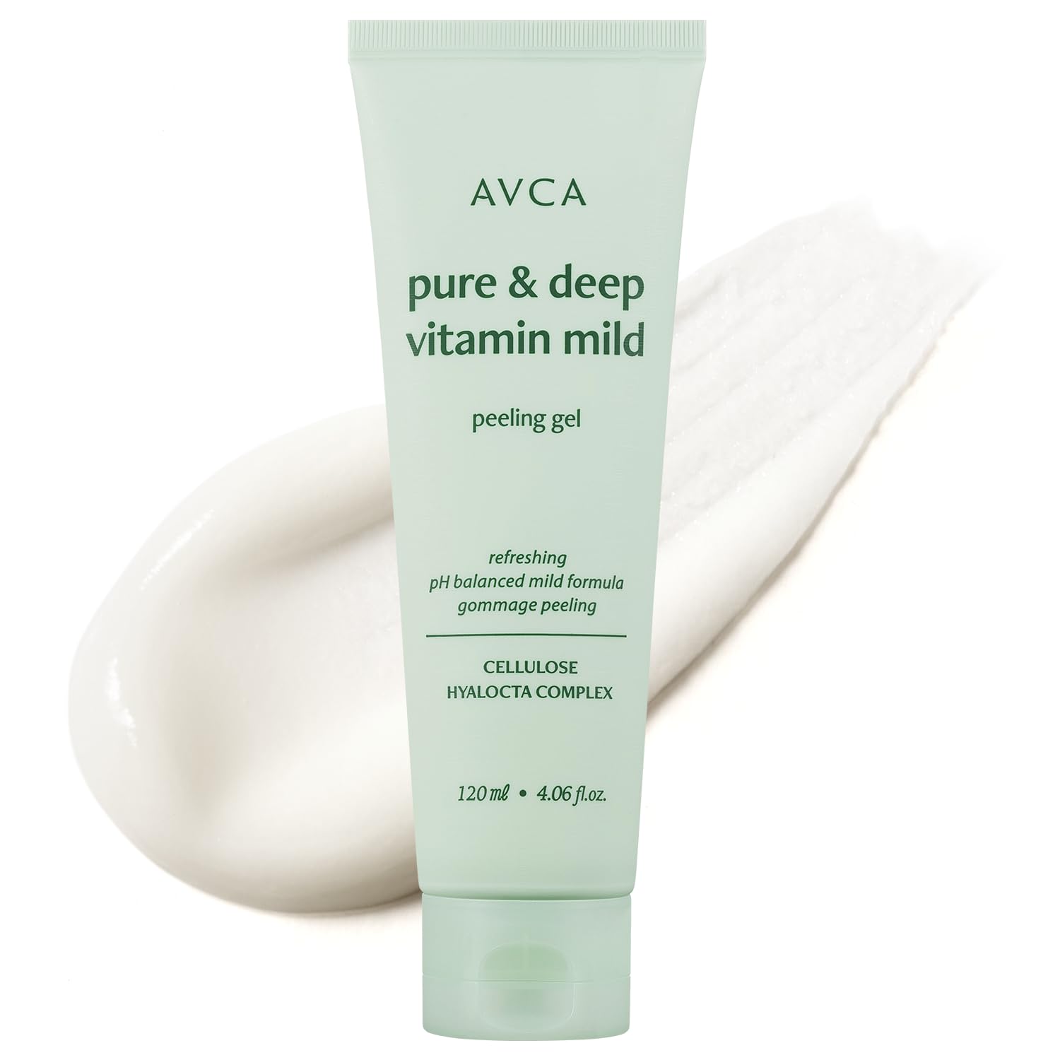 AVCA Facial Vitamin Peeling Gel - Korean Facial Cleanser, Low pH Formula for Facial Care - 8 Types Hyaluronic, Various Vitamins Minerals, Korea Skincare (120ml/4.06 fl.oz.)
