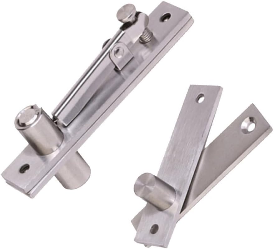 Gadpiparty 2pcs Stainless Steel Hidden Hinges for Doors Upper and Lower Metal Hinge Easy to Install Strong Load-Bearing for Use