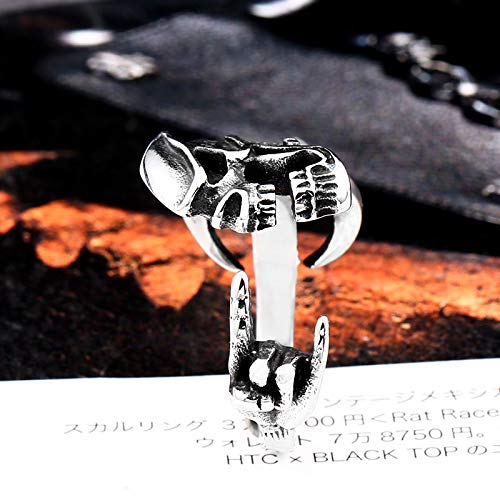 Image of Death Skull Ring for Men Stainless Steel Jewelry Biker Rings Scary Death Ring Skull for Gifts