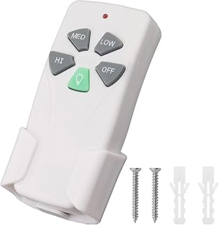 Ceiling Fan Remote Control Replacement, Fan 3 Speed Light ON Off & Dimmer Switch, Fan 53T KUJCE9103 UC7030T Transmitter for 28R Receiver, Compatible with Hunter Harbor Breeze Honeywell (Remote ONLY)