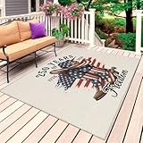 American Flag 250 Year Anniversary Outdoor Rug 5x7 Ft...