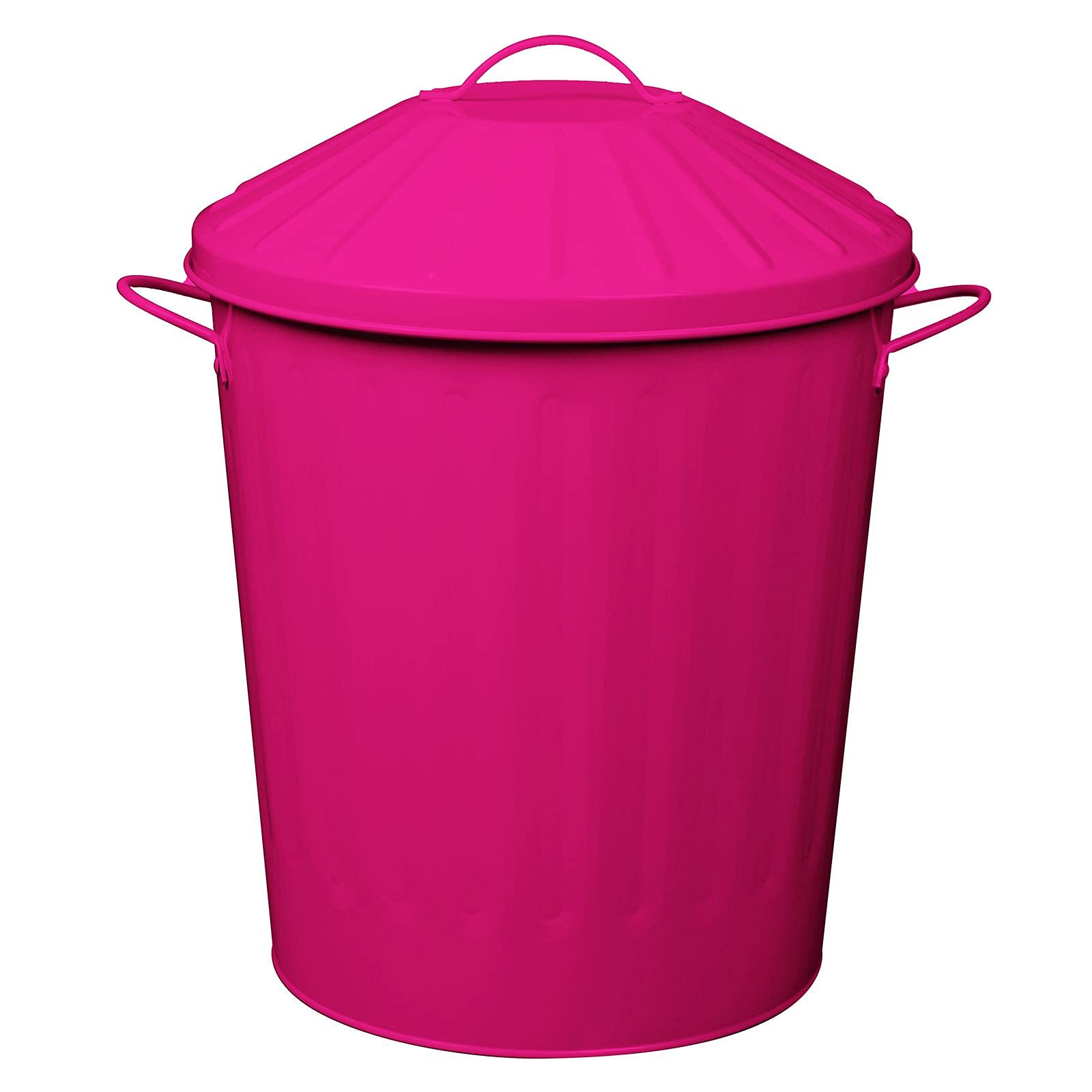 simpa 60L Colourful Vintage Style Metal Tapered Dustbins & Lids - Pink 62cm (H) x 38cm (Dia) — view 29
